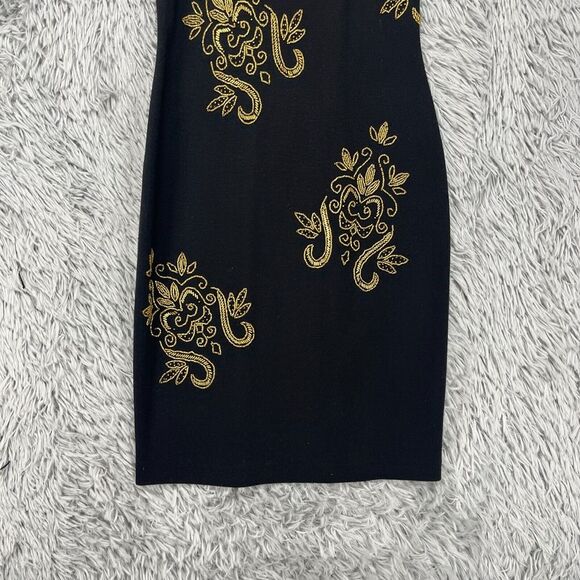 Vintage Express Knit Dress Women's S Gold Beaded 90's Prom HOCO Party Whimsigoth - Picture 3 of 9
